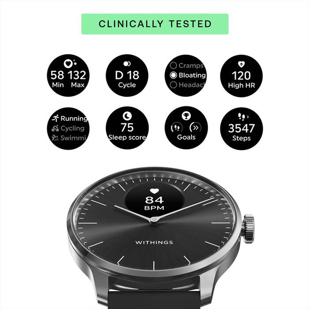 "WITHINGS - Smartwatch SCANWATCH LIGHT B-Nero"