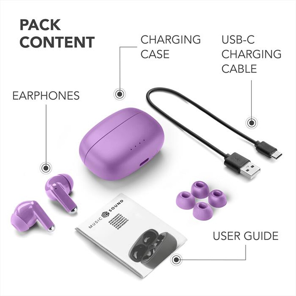 Immagine del prodotto MUSIC SOUND - Auricolare Bluetooth in-ear DRIFT-Viola