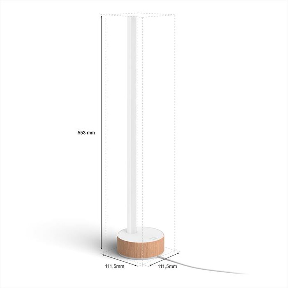 "PHILIPS - HUE GRADIENT SIGNE LAMPADA TAVOLO EFFETTO LEGNO-Bianca"