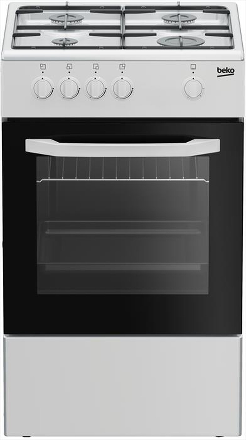 "BEKO - Cucina a gas CSG42001FW-Nero, Bianco"