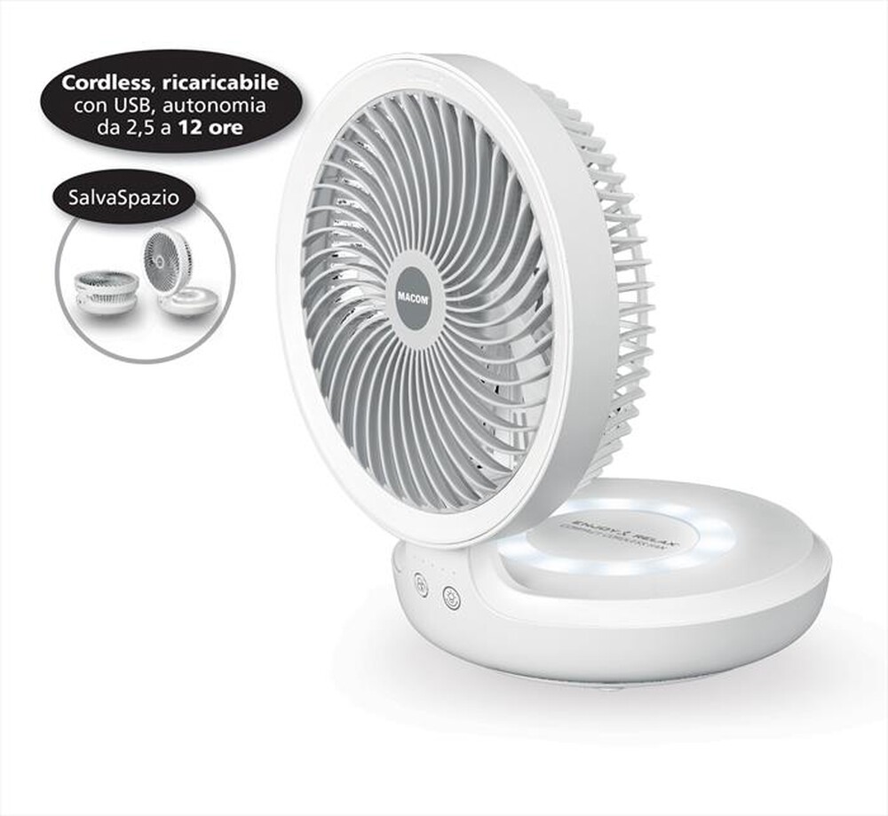 "MACOM - COMPACT CORDLESS FAN-Bianco"