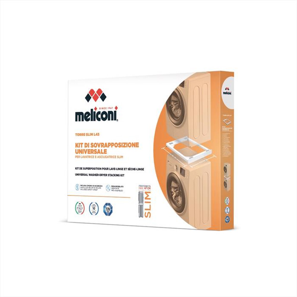 "MELICONI - TORRE SLIM L45 Kit di sovrapposizione-Tecnopolimero bianco"
