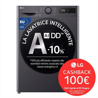 LG - Lavatrice AI DD R5 F4R5011TSMB 11kg Classe A-Nero