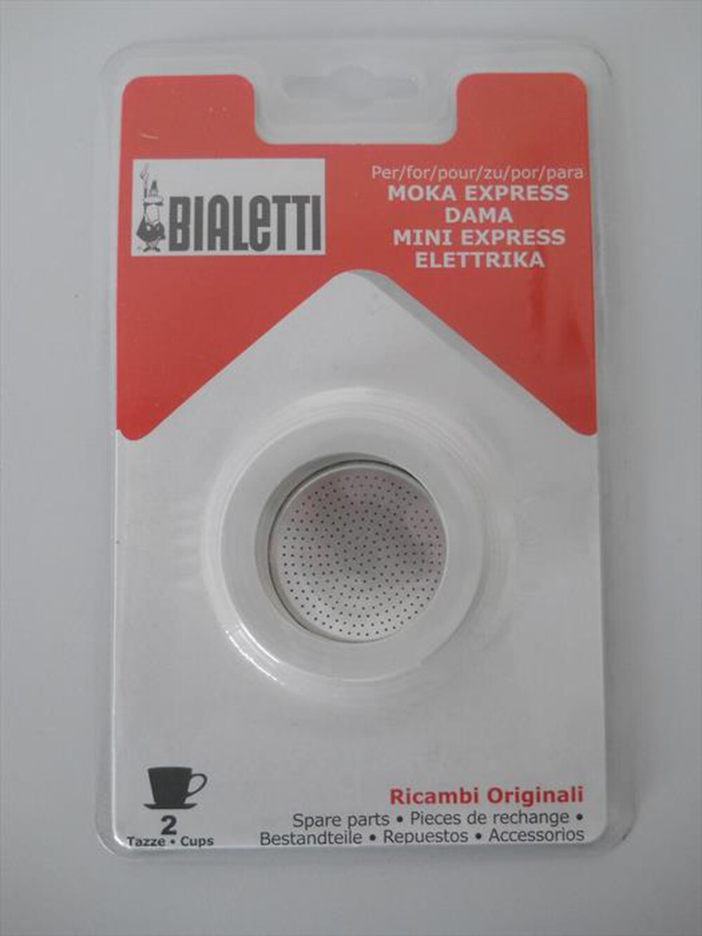 BIALETTI - Blister Guarnizione + Piastra 2 Tazze