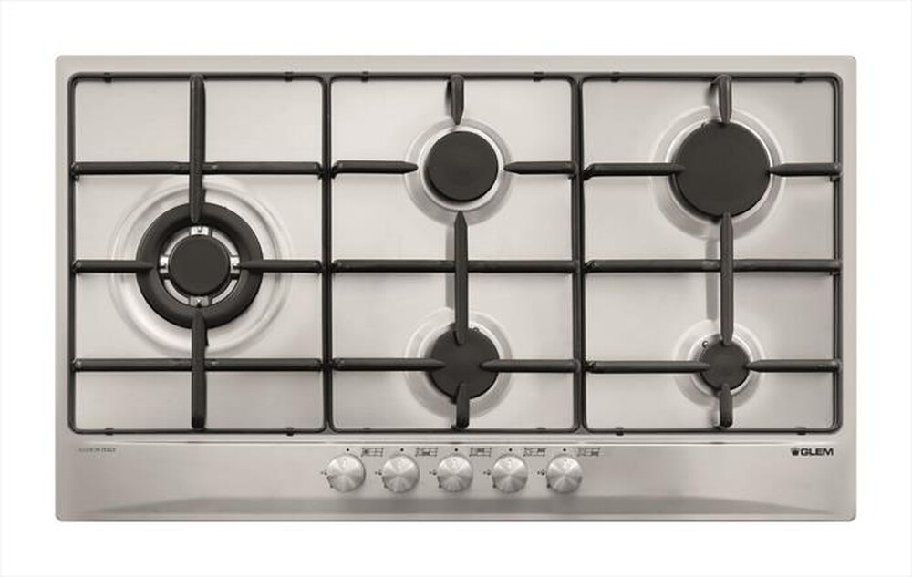 "GLEM GAS - Piano cottura a gas GT95TIX- 86cm-Acciaio Satinato"