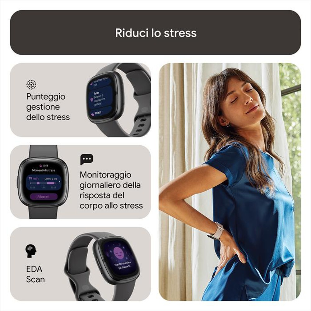 "FITBIT - SENSE 2 - FB521BKGB-GRAFITE/ALLUMINIO GRAF"