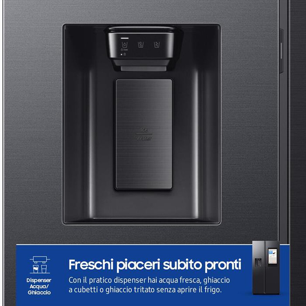 "SAMSUNG - Frigorifero side by side RS90F66BEFEF Classe E-Matte black"