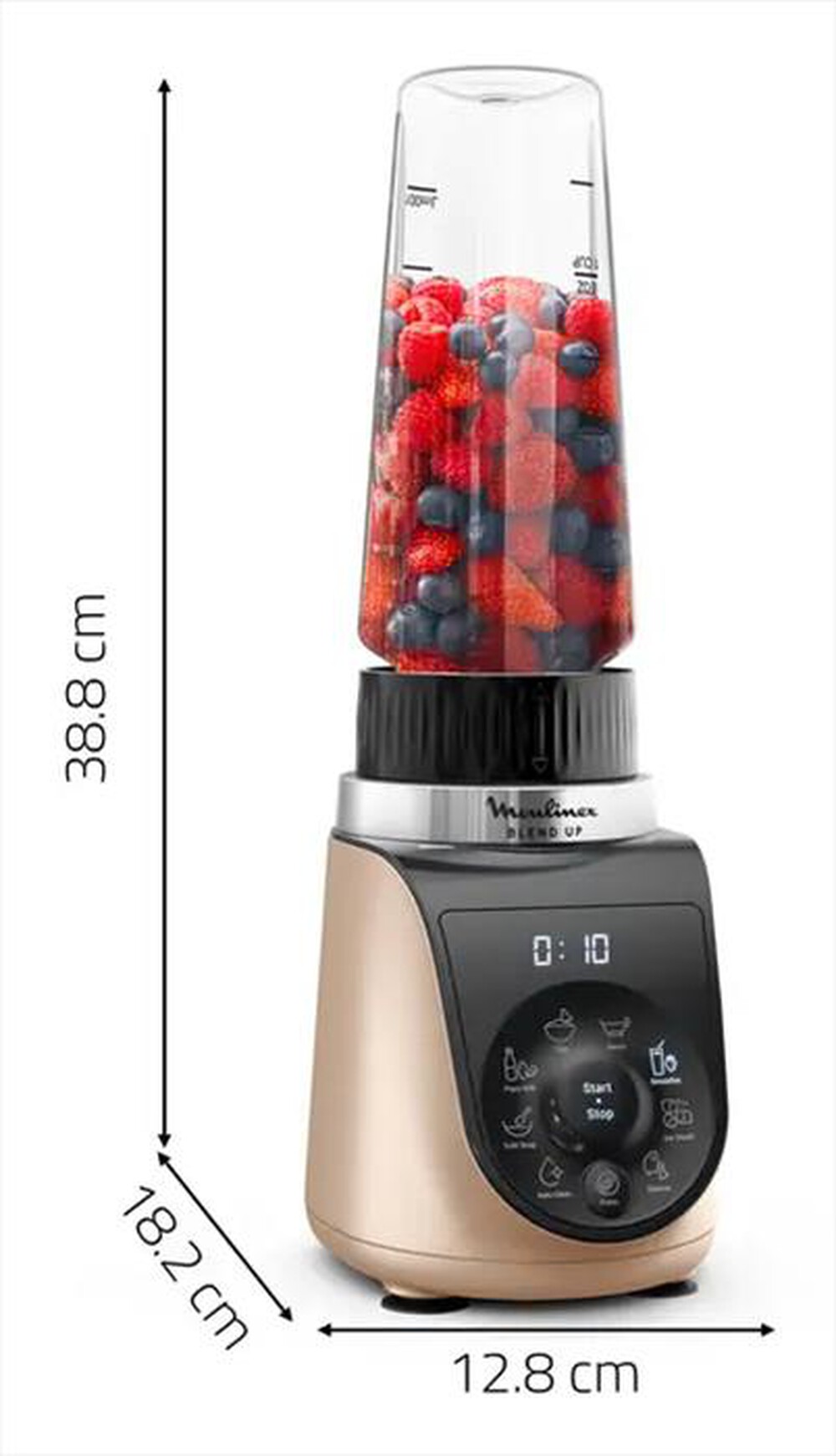 Immagine del prodotto MOULINEX - BLEND UP FRULLATORE POTENTE, 1000 W, 8 PROGRAMMI A-Nero, Oro