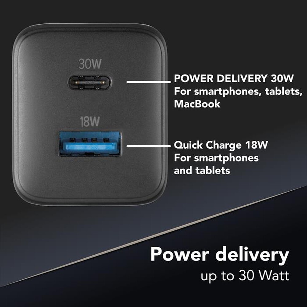 Immagine del prodotto CELLULARLINE - Carica batterie ACHUSBGAN2PD30WK-Nero