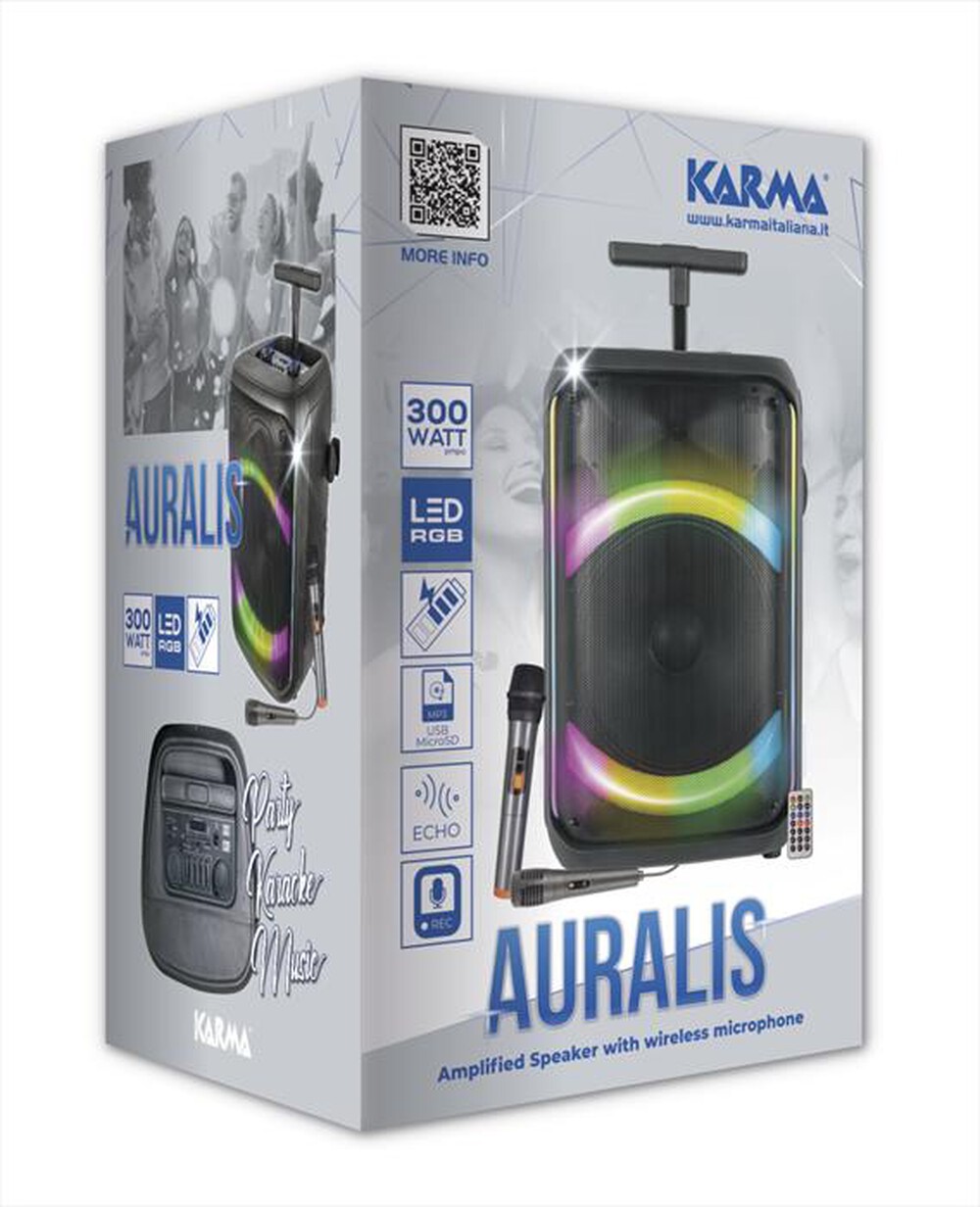 Immagine del prodotto KARMA - Diffusore amplificato con radiomicrofono AURALIS-Nero