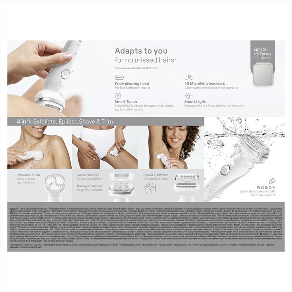 "BRAUN - Epilatore SILK-ÉPIL 9 9-061-BIANCO/ARGENTO"