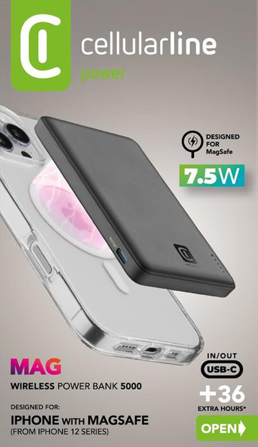 Immagine del prodotto CELLULARLINE - Power Bank MAGSAFE 5000-Nero