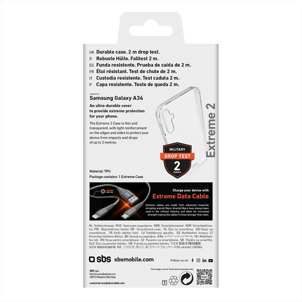 Immagine del prodotto SBS - Cover Extreme X2 TEUNBKEX2SAA34 per Galaxy A34-Trasparente