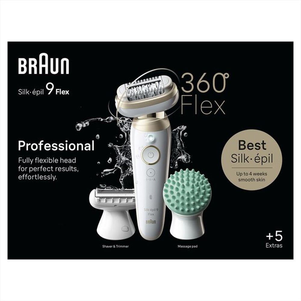 "BRAUN - Epilatore SILK-ÉPIL 9 FLEX 9-071 3D-BIANCO/ORO"