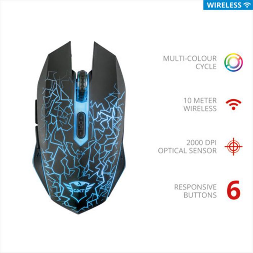 "TRUST - GXT107 IZZA-WL GAMING MOUSE-Black"