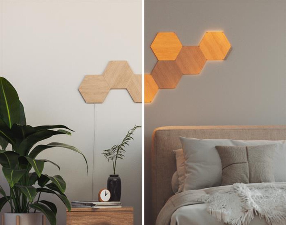 "NANOLEAF - ELEMENT WOOD - 7 ESAGONI LUMINOSI-WOOD"