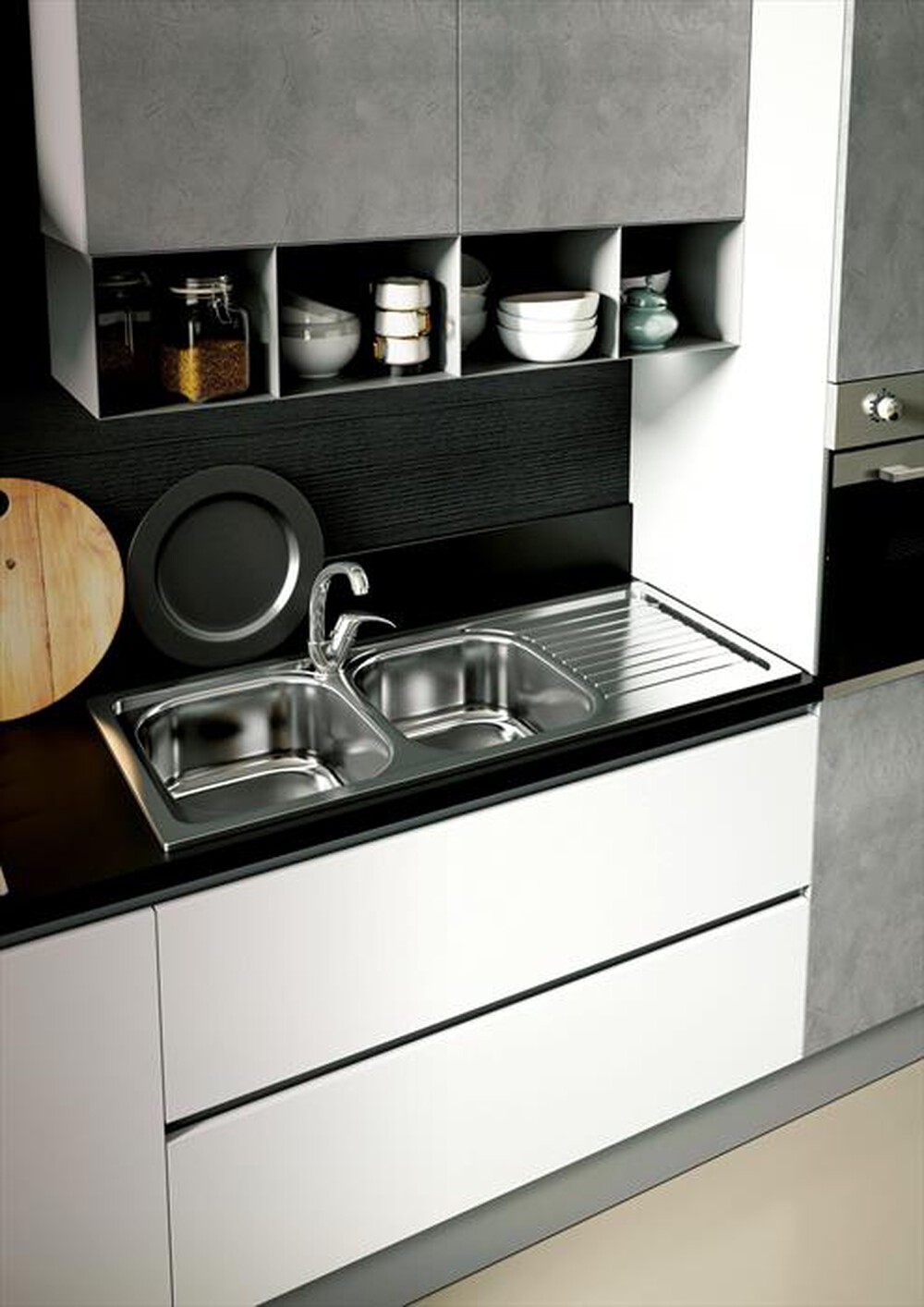 "GLEM GAS - Lavello lineare GL186IXS 1 vasche-Inox"