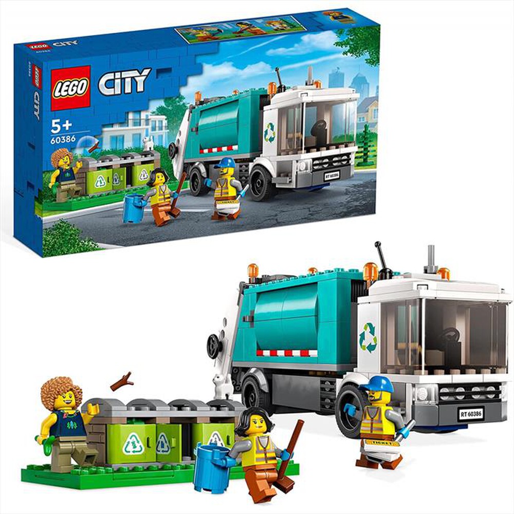 "LEGO - CITY CAMION PER IL RICICLAGGIO DEI RIFIUTI - 60386-Multicolore"