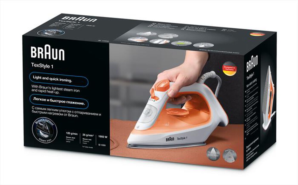 Immagine del prodotto BRAUN - Ferro a vapore TexStyle 1 SI1009OR-Arancione
