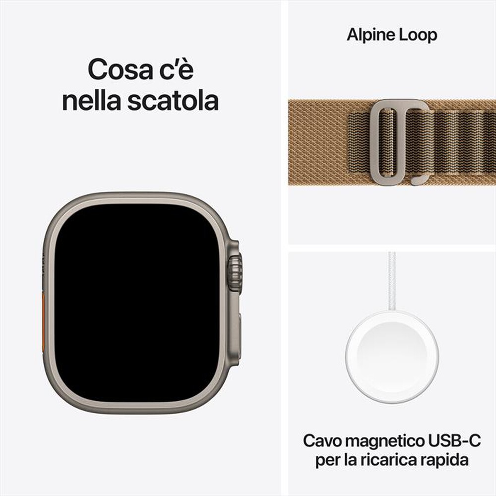 Immagine del prodotto APPLE - Watch Ultra 4 GPS + Cellular 49mm Titanio-Alpine Loop Duna - Medium