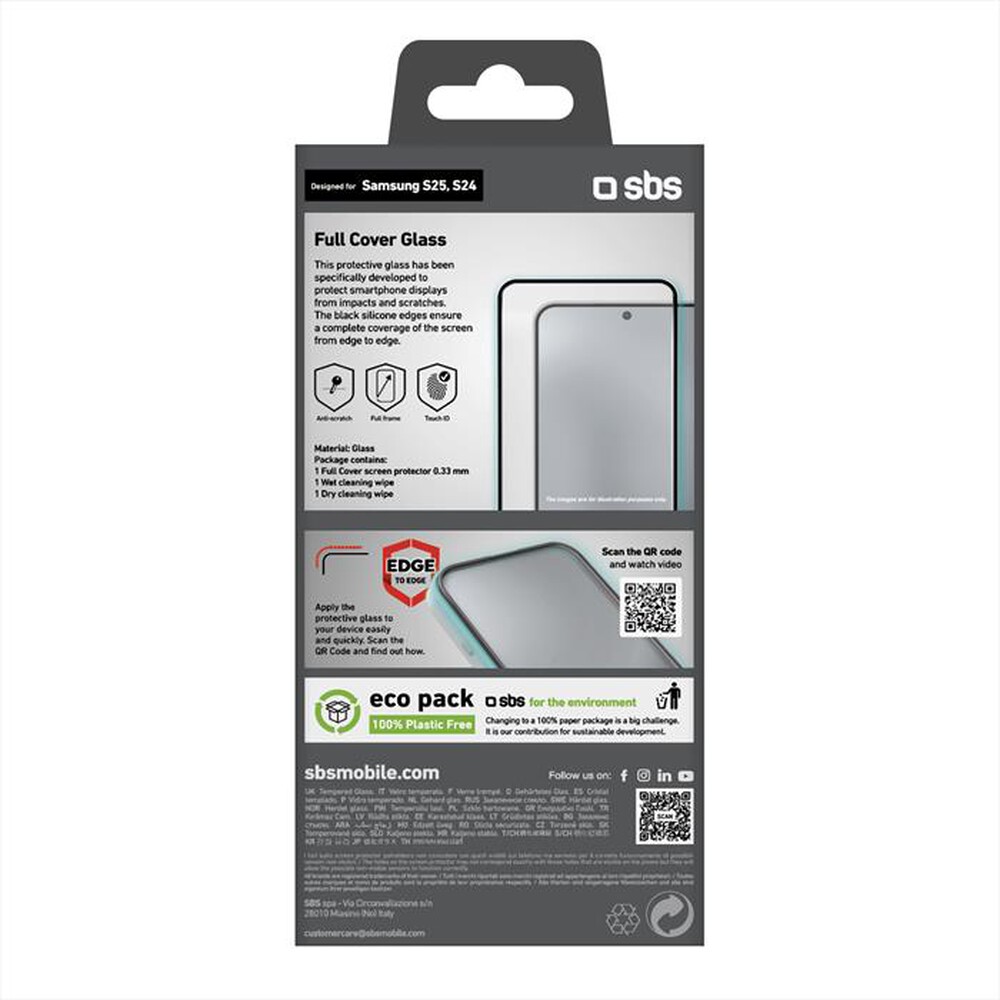 Immagine del prodotto SBS - Pellicola protettiva per Samsung Galaxy S25/S24-Nero