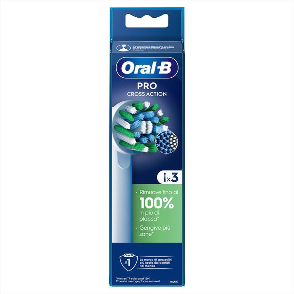 "ORAL-B - TESTINE PRO CROSS ACTION 3 TESTINE-BIANCO"
