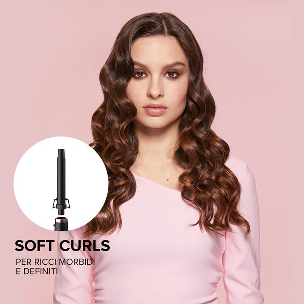 "BELLISSIMA IMETEC - Ferro per capelli KIT TWIST & STYLE-Nero, Rose Gold"