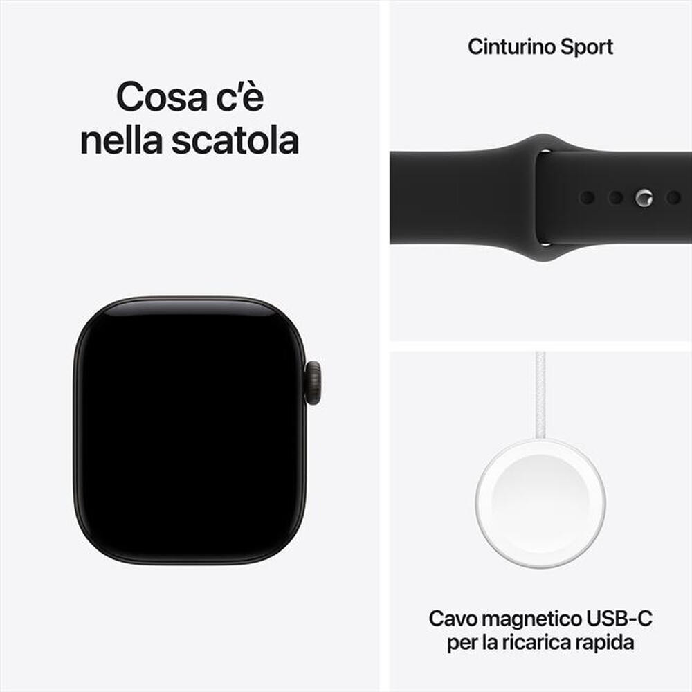 Immagine del prodotto APPLE - Watch Series 12 GPS + Cellular 42mm Alluminio Nero-Sport Band Nero - S/M