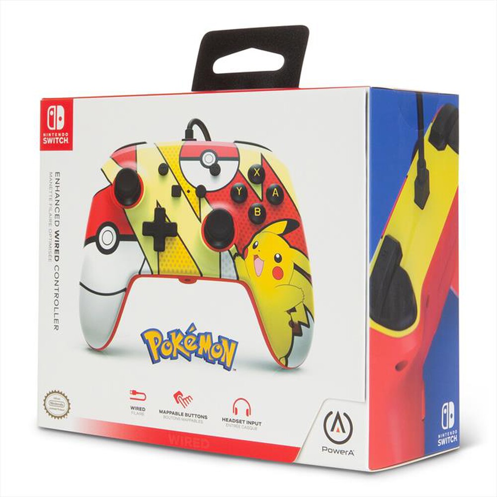 Immagine del prodotto XTREME - NSW CONTROLLER CON CAVO PIKACHU POP ART-BIANCO/GIALLO/ROSSO