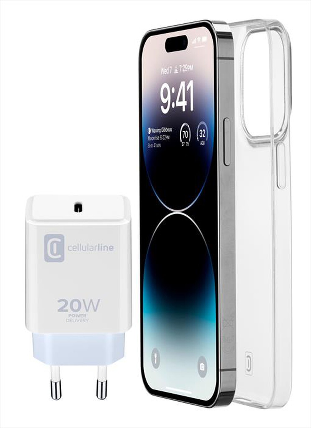 "CELLULARLINE - Cover STARTER KIT per iPhone 14 Pro-White"