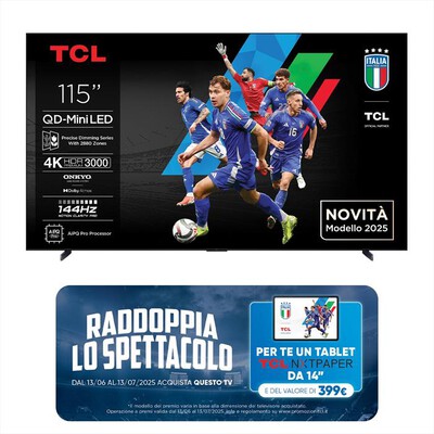 TCL - Smart TV MINI LED UHD 4K 115" 115C7K-Black