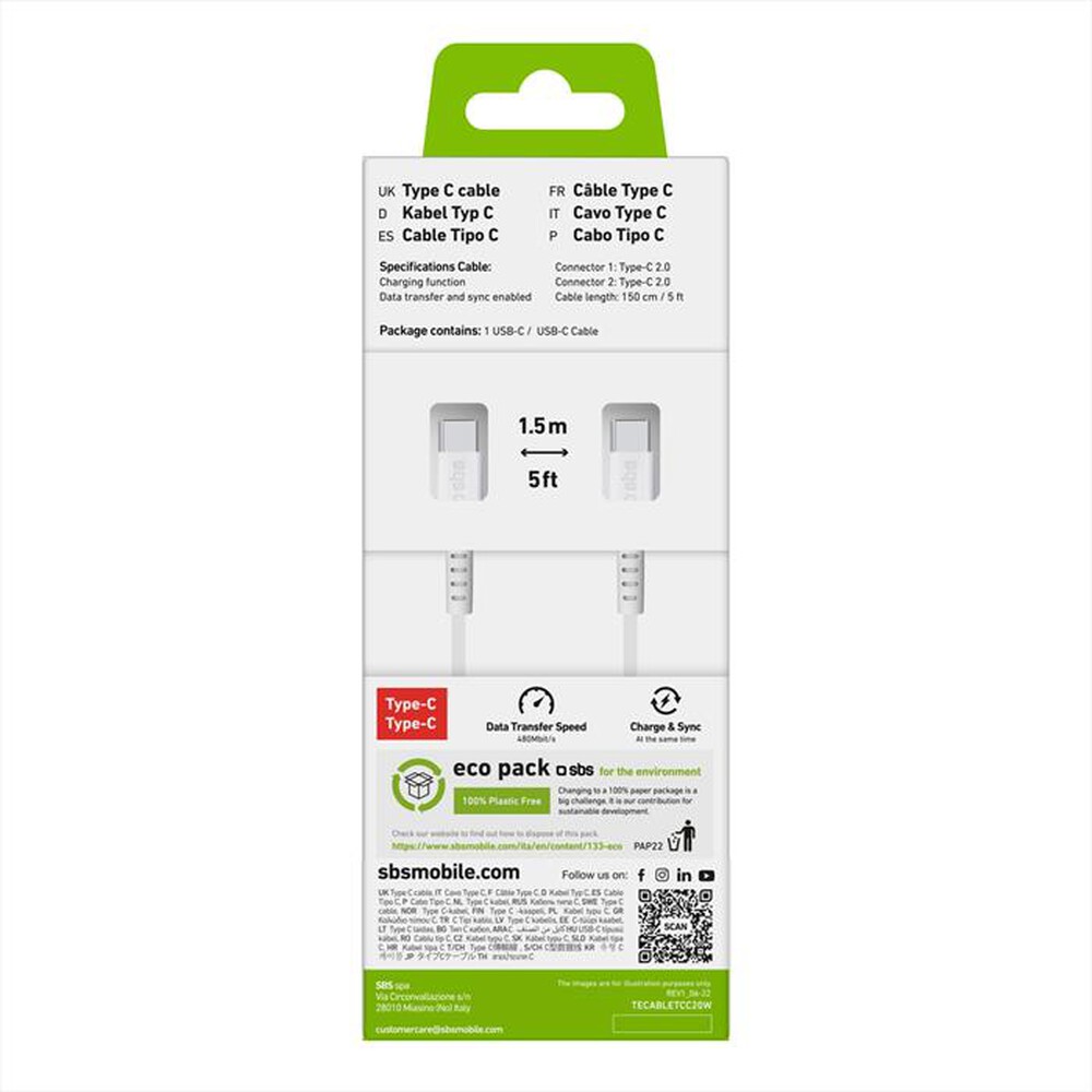 "SBS - TECABLETCC20W-Bianco"