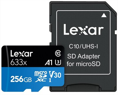 LEXAR - MICROSDHC 633X 256GB W/ADA GLOBAL-Black