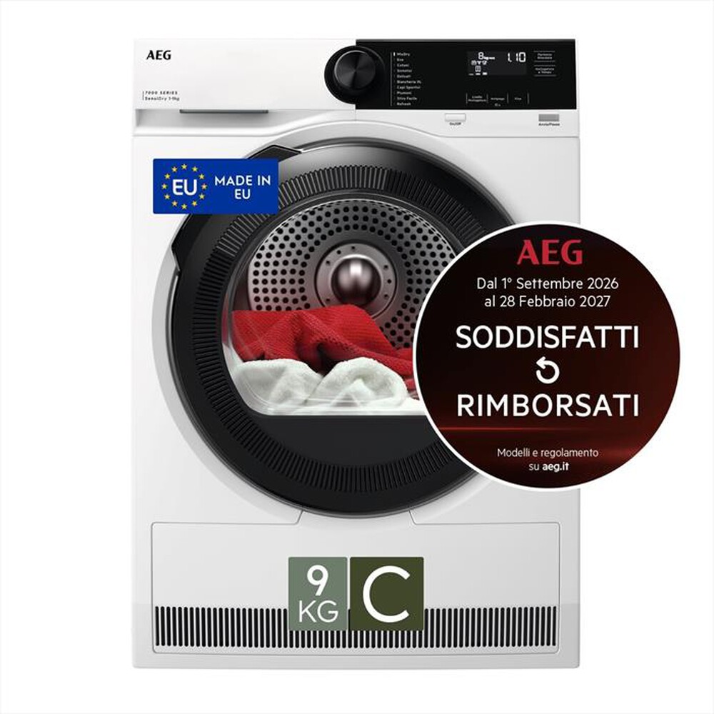 AEG - Asciugatrice TR7HE9C 9 Kg Classe C-Bianco