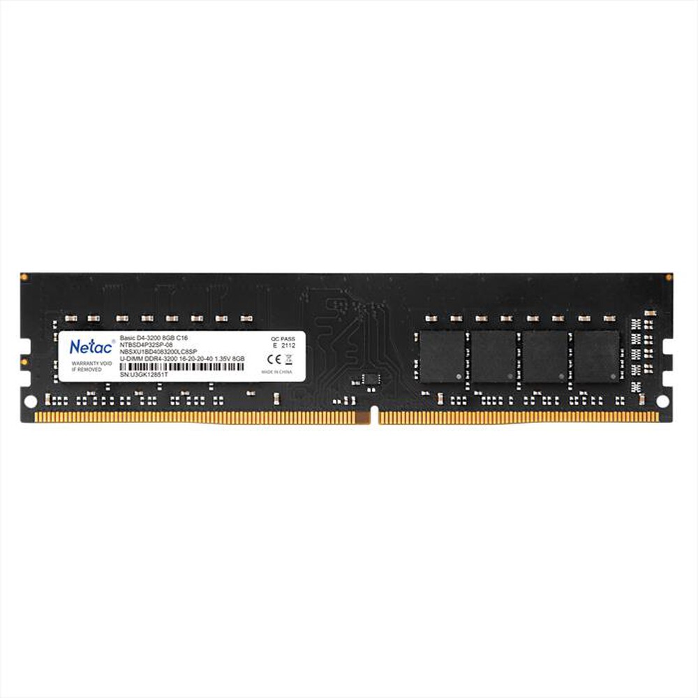 "NETAC - BASIC DDR4-3200 8G C16 U-DIMM 288-PIN-NERO"