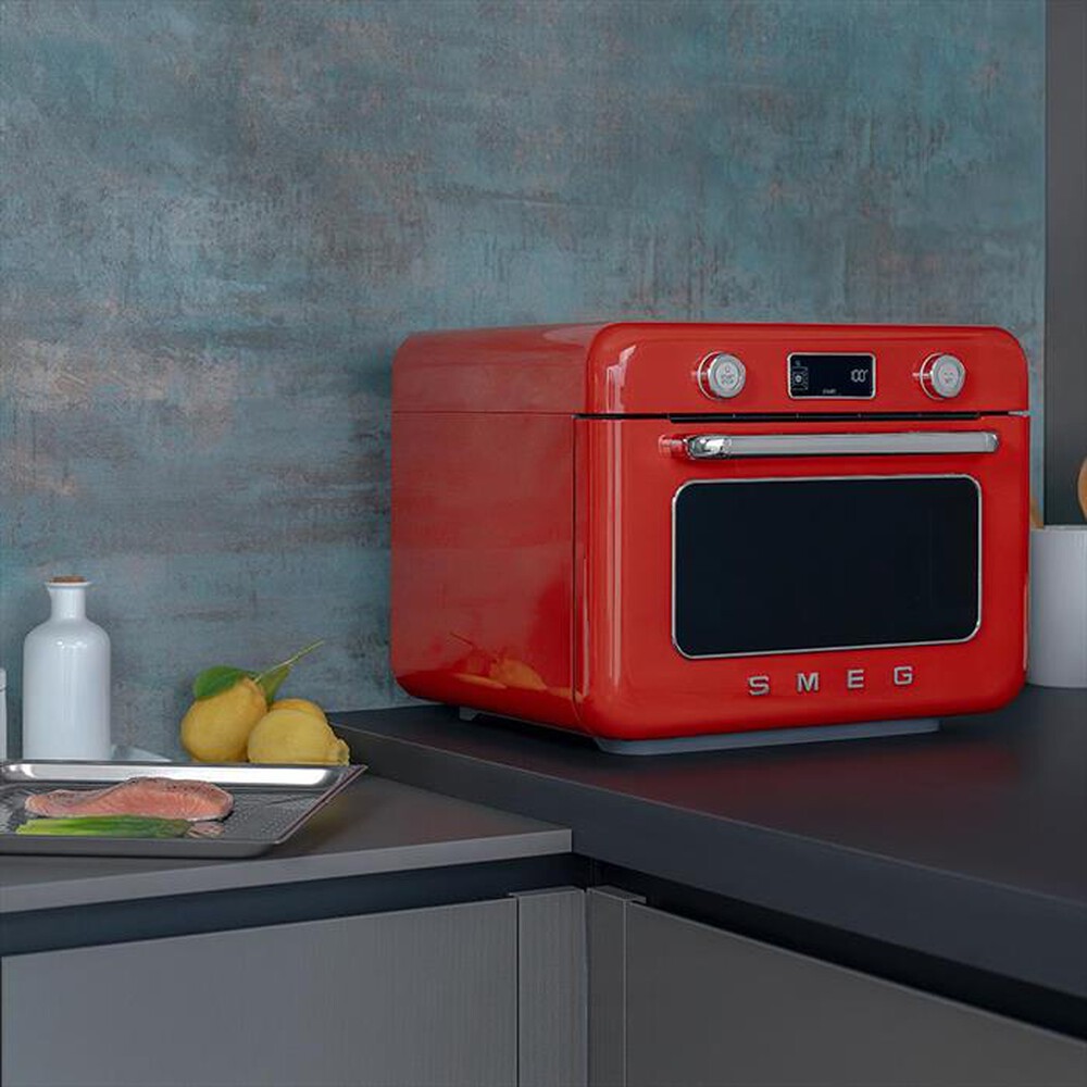 "SMEG - Forno combinato a vapore da appoggio COF01RDEU-Rosso"