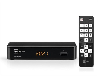 TELESYSTEM - Ricevitore FACILE ZAPPER T2 HEVC DISPLAY TLC-BLACK
