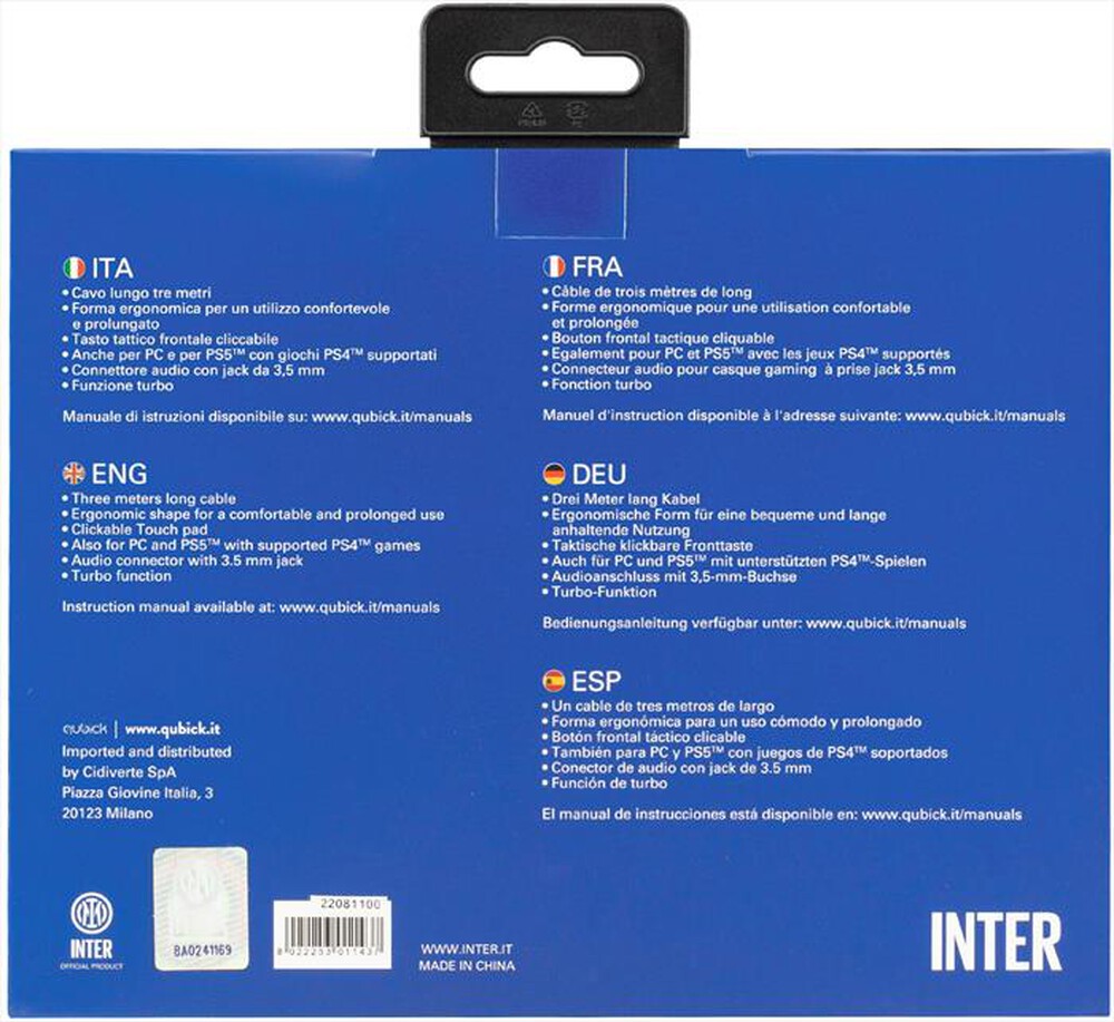 "QUBICK - WIRED CONTROLLER INTER 3.0"