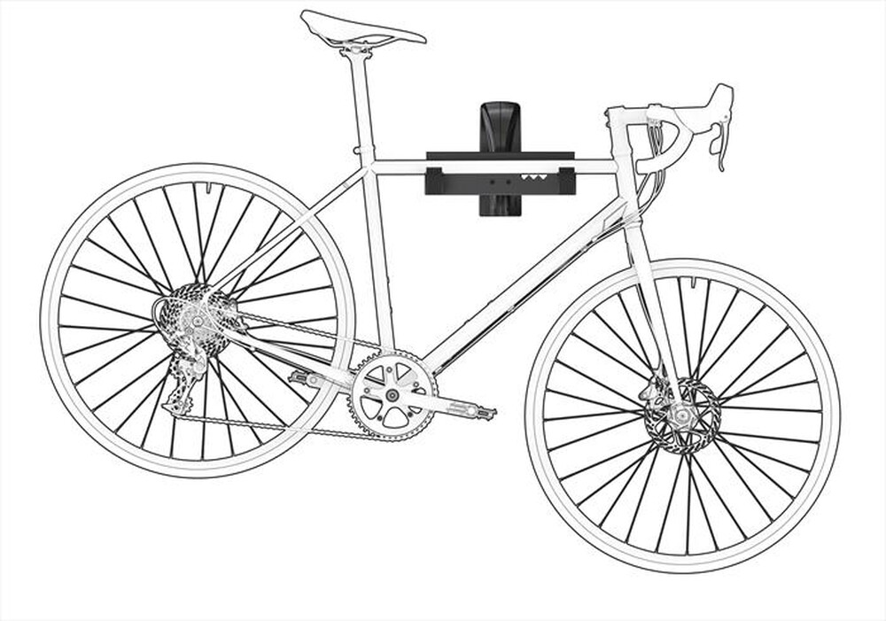 "MELICONI - SUPPORTO CON BRACCIO BICI-Acciaio di colore nero con pro"