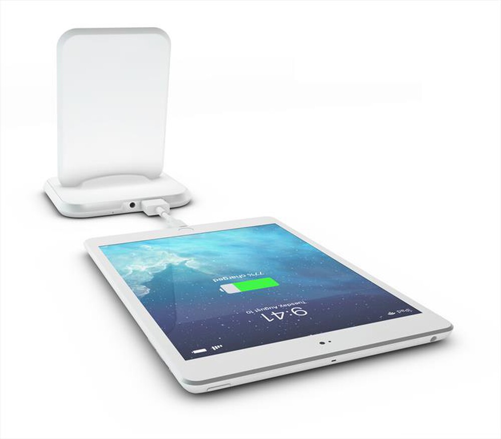 "ZENS - STAND DI RICARICA WIRELESS 10W - ALLUMINIO BIANCO-Bianco"