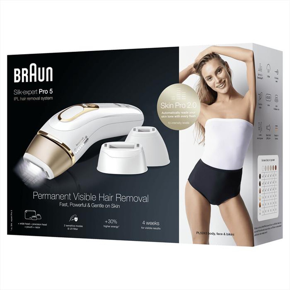 "BRAUN - LUCE PULSATA PL5243-BIANCO/ORO"