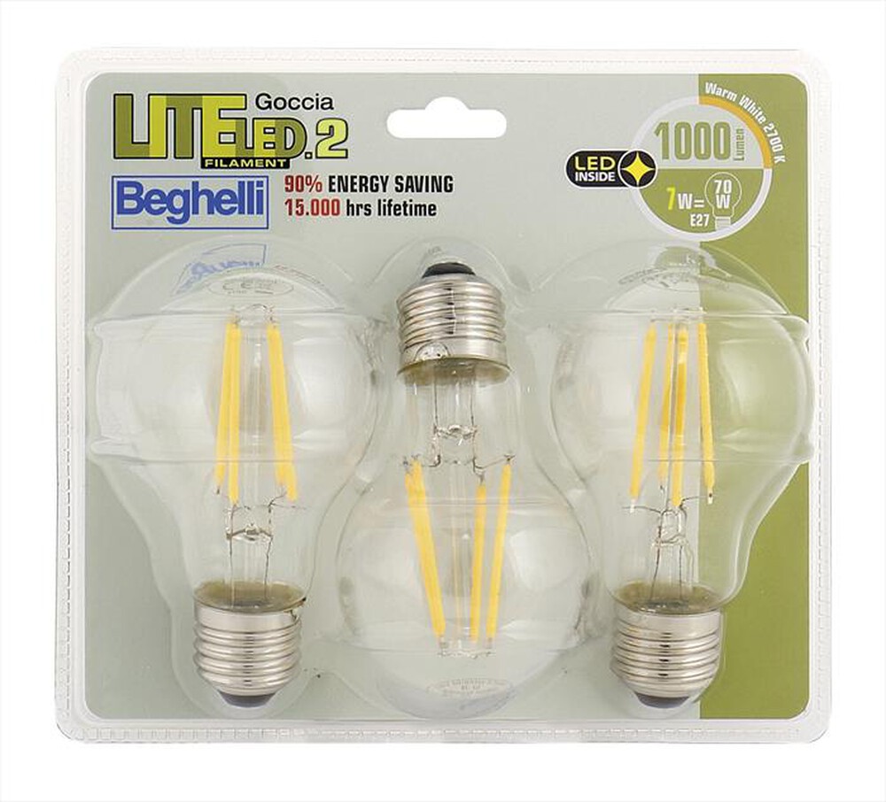 "BEGHELLI - LITEFILED2 GO 7W 1000LE27 2.7K"
