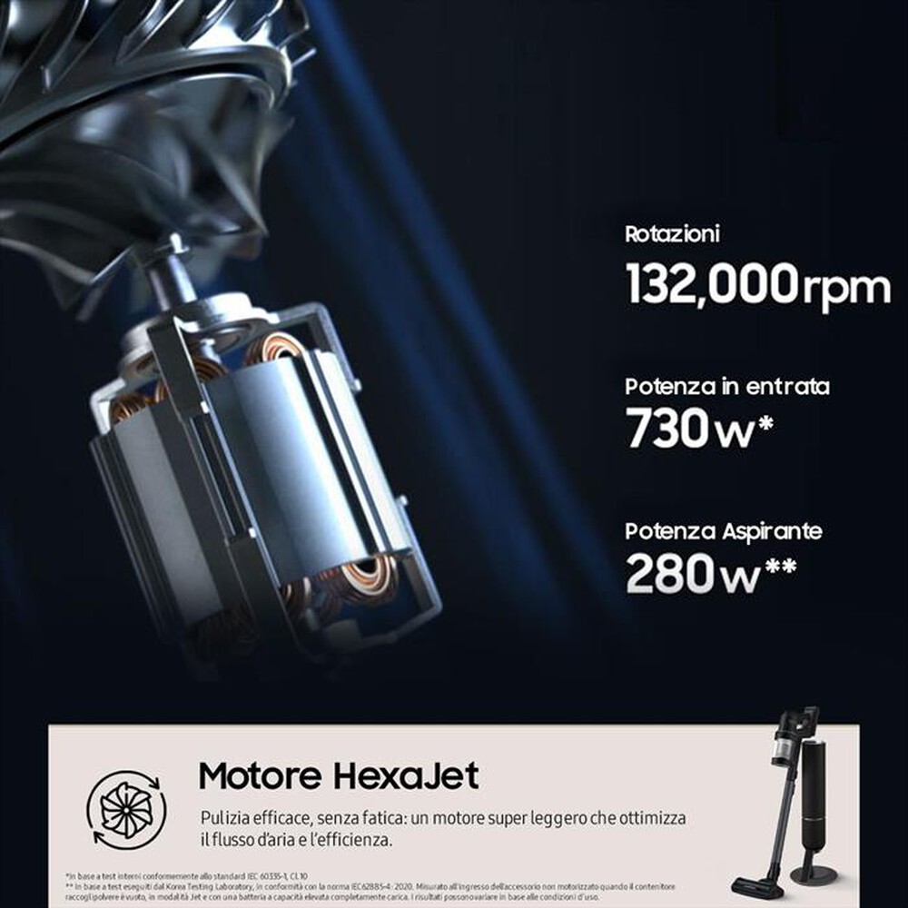 Immagine del prodotto SAMSUNG - Scopa elettrica VS90F40DEK/WA-Satin black