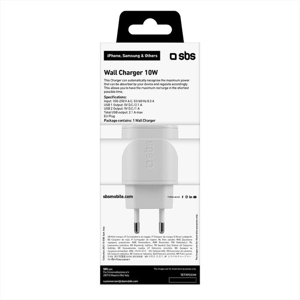 "SBS - TETR2USB21AWFAST-bianco"