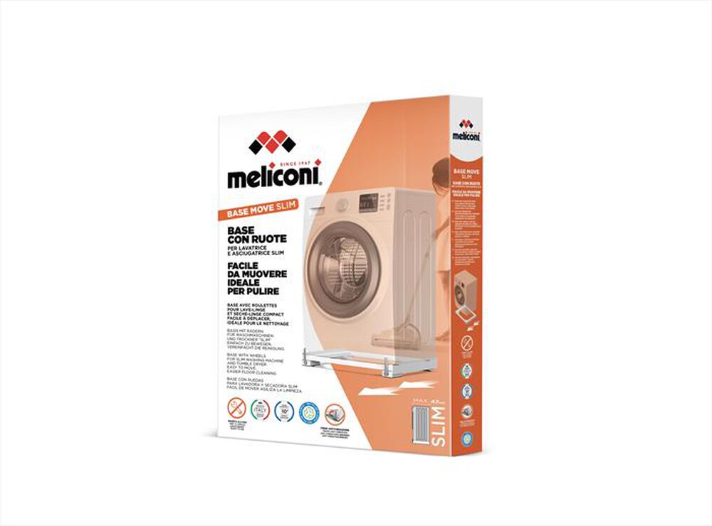 "MELICONI - BASE MOVE SLIM-Tecnopolimero bianco, leve fre"