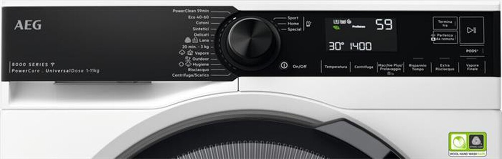 Immagine del prodotto AEG - Lavatrice LR8H114BY 11 Kg Classe A-Bianco/obl&ograve; nero