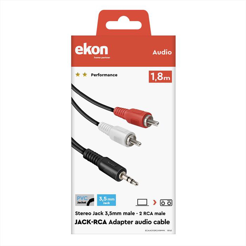 Immagine del prodotto EKON - Cavo audio Jack 3,5 mm-Nero