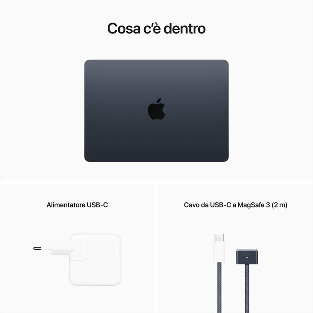 "APPLE - MacBook Air 13 M2 8-core CPU 10-core GPU 512GB SSD-Mezzanotte"