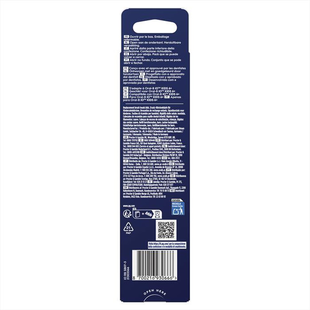 Immagine del prodotto ORAL-B - Testine ricambio IO RB SBKF-3 FBNLSENE SPIDER BOX-NERO