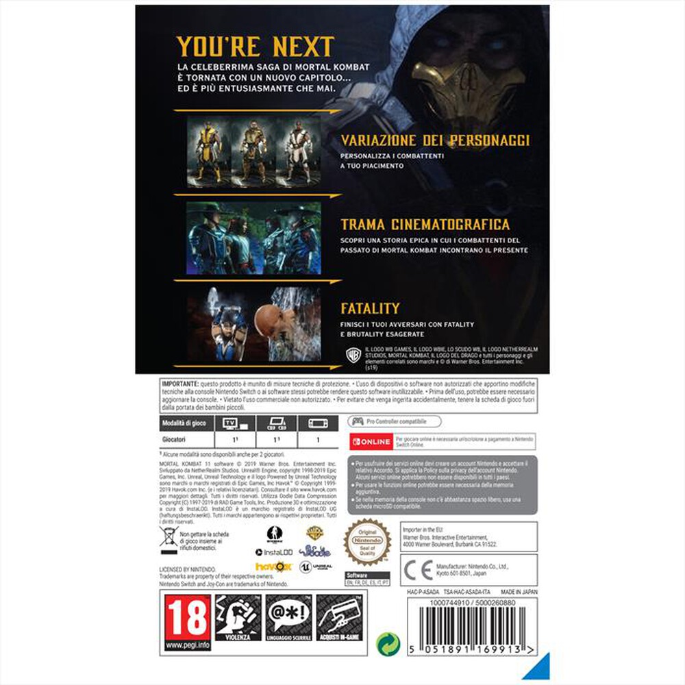 Immagine del prodotto WARNER GAMES - MORTAL KOMBAT 11 SWITCH